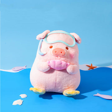 Cute Diver Piggy Stuffed Animal Plush Toy, LuLu Pig Plushies